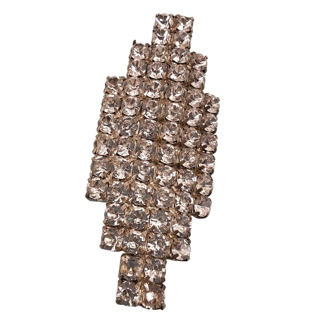 Sparkling Art Deco Style Clear Rhinestone Brooch‎ Pin